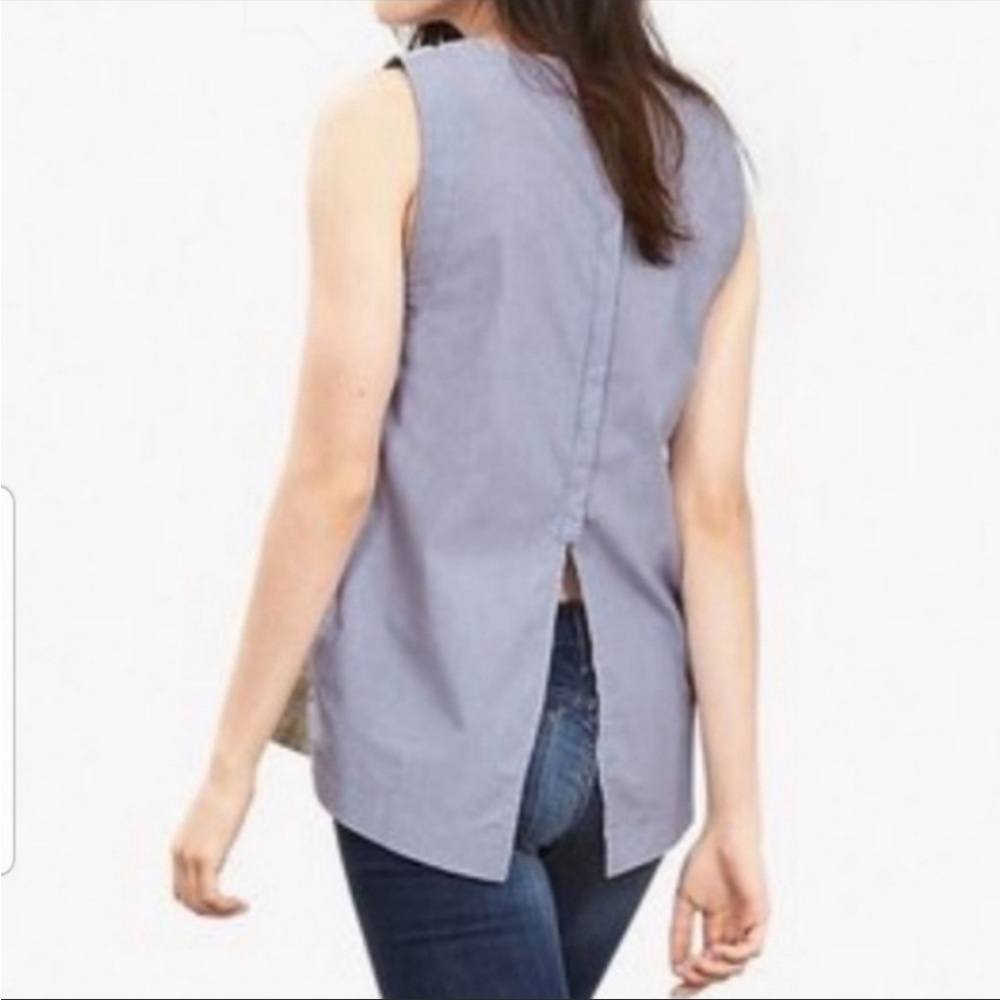 Banana Republic Sleeveless Poplin Back Top